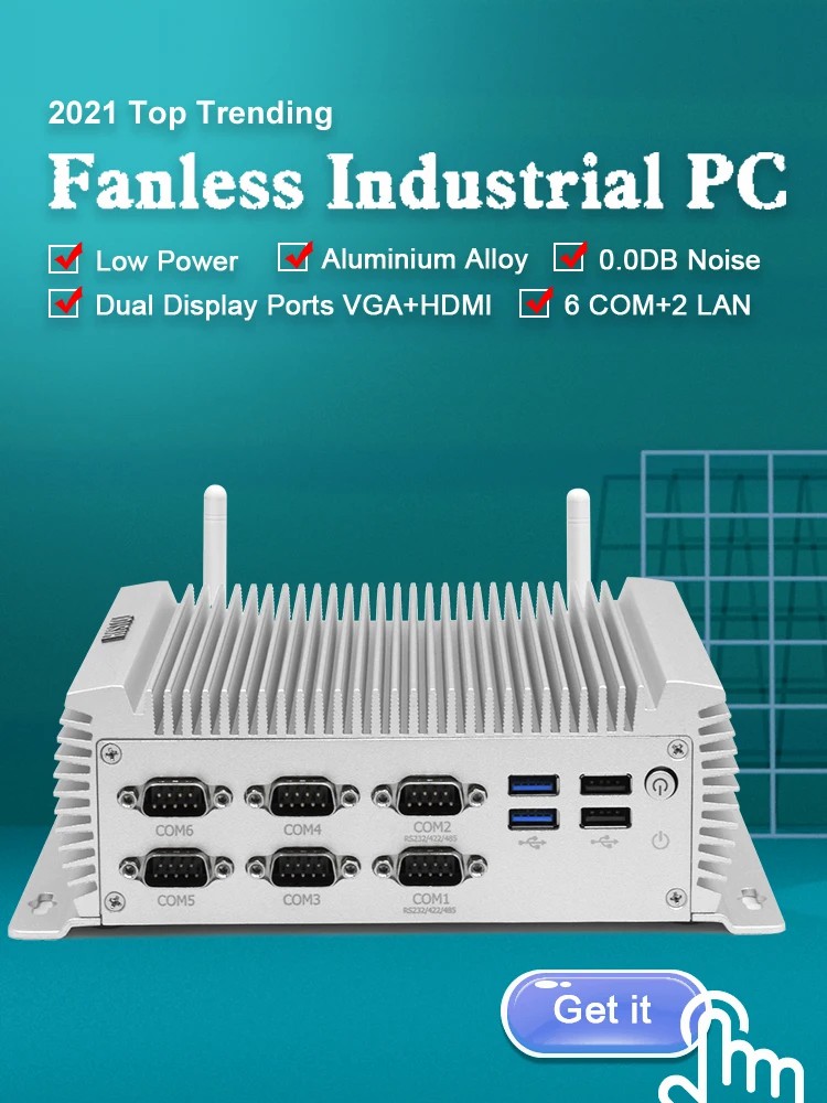 Industrial PC fanless mini pc  - Fanless Industrial Pc Rs485 Core I7 review and price
